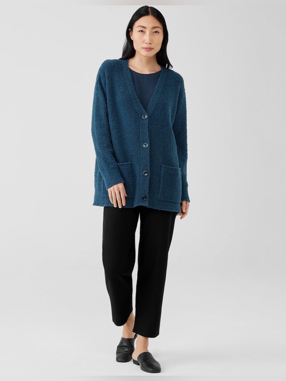 Eileen Fisher Cotton Boucle Cardigan